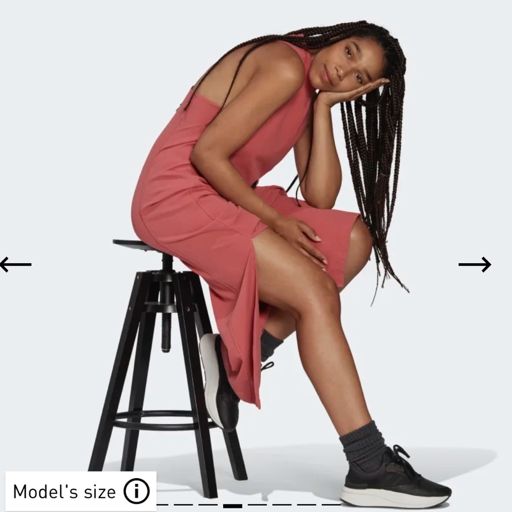Adidas Rib Dress with slit - NWT- pink - xs